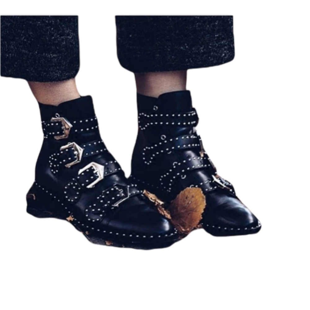 Studded Black Ankle Boots - Picture 12 of 12